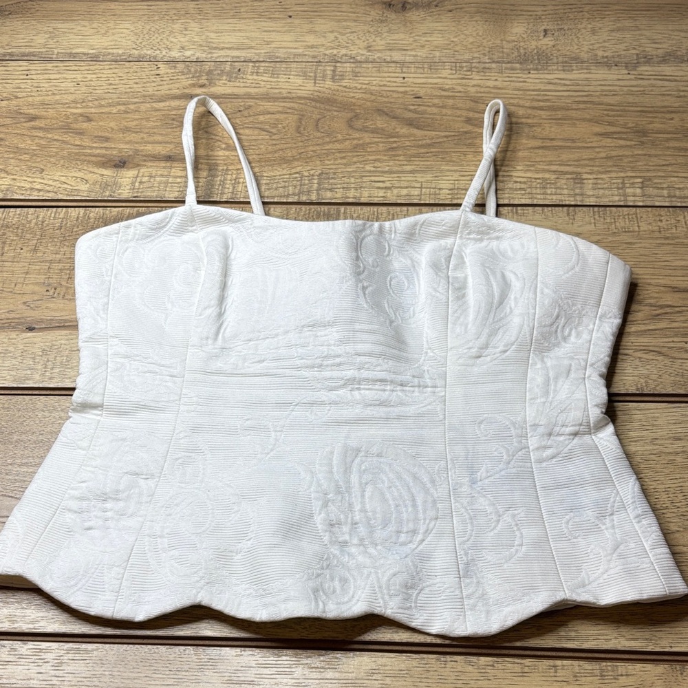 Women’s Tommy Hilfiger Elegant White Textured Corset Top Size 6